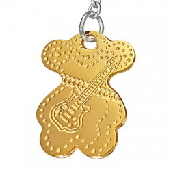 Cercei inox cu ursuleti aurii gvravati cu chitare [1]